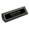 Name Plate Wedge - Black Marble - 8"